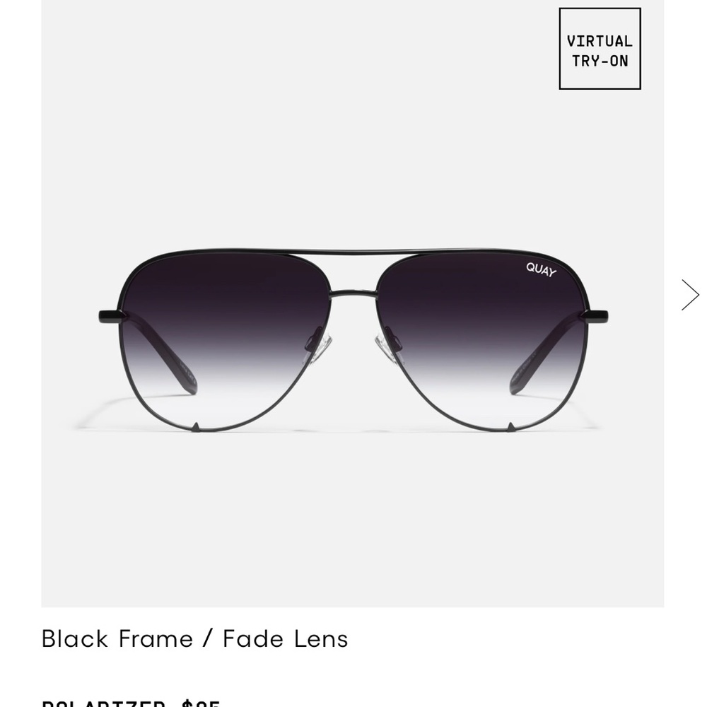 Quay High Key sunglasses, black rim, black fade lens